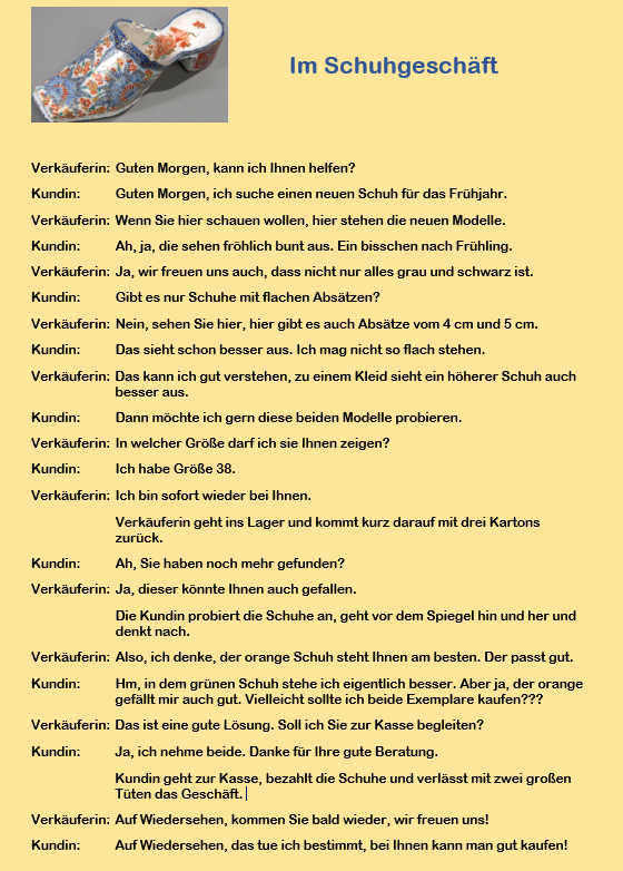 Schuh Dialog